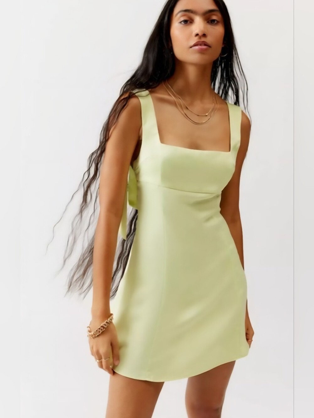 Urban Outfitters, UO Bri Double Bow Satin Mini Dress